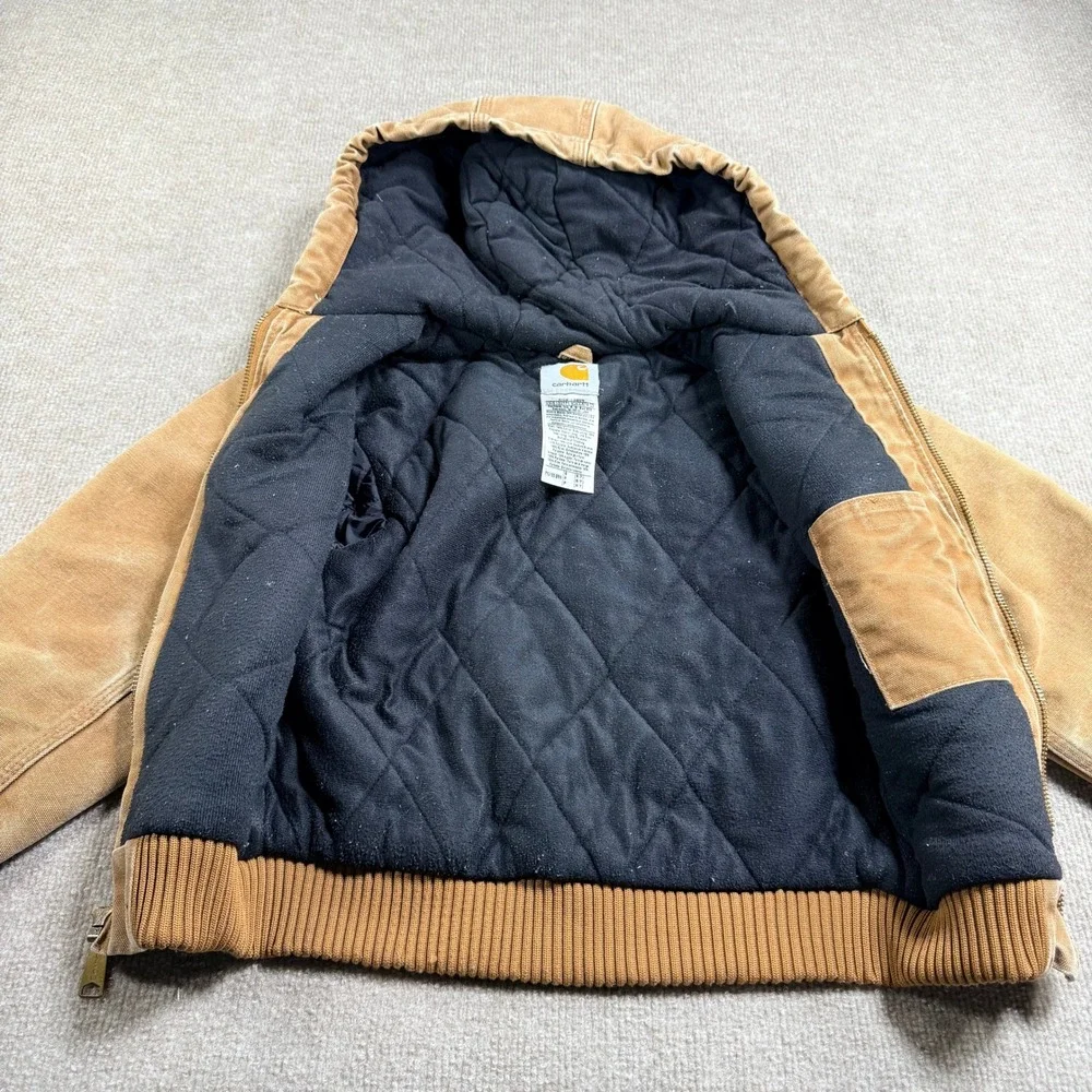 Vintage Carhartt YYJ130 Kids Jacket Hooded Cotton Duck Canvas‎ Brown Size 6/7